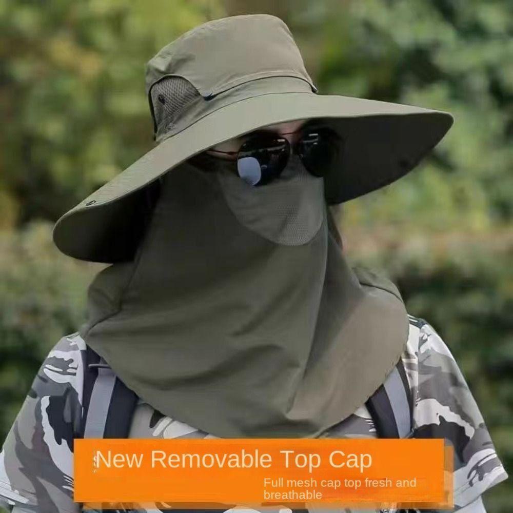 Caps Mask Set Bucket Hat Sunscreen Sun Hat Fishing Caps Fisherman Hat  Climbing