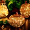 Lanterna de Abóbora Com Temporizador Inteligente LED com Luzes Quentes Suaves Embutidas Alimentadas por Bateria Brilham Forma de Vidro Alimentada por Bateria Decoração de Halloween para Casa
