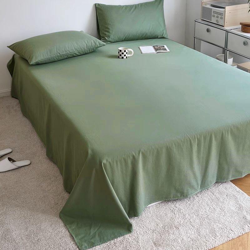 Ins Solid Color Minimalist Skin-friendly Full Coverage Bed Sheet for Single & Double Student Dormitory