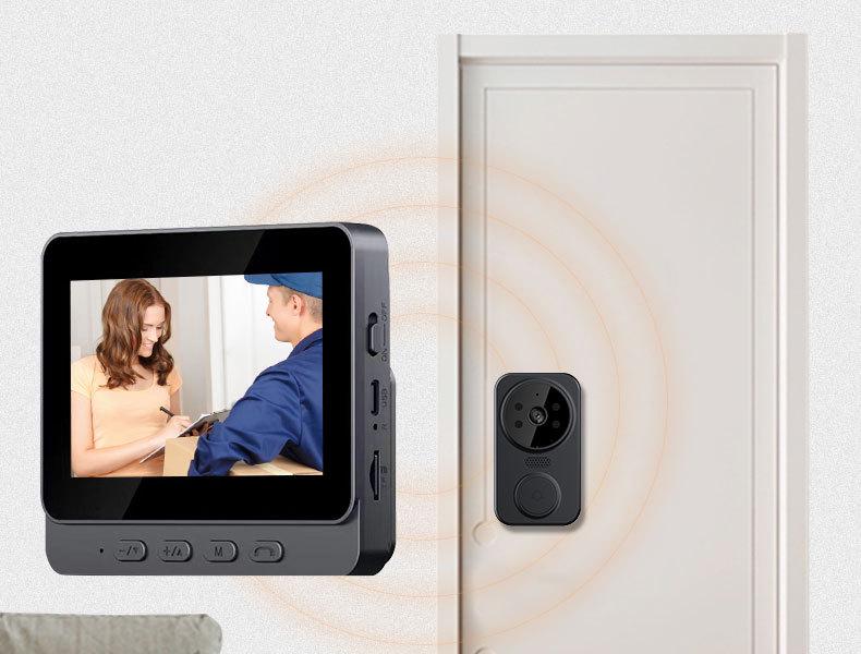 M12 Wireless Video Intercom Doorbell with Screen and HD Surveillance Voice Alert