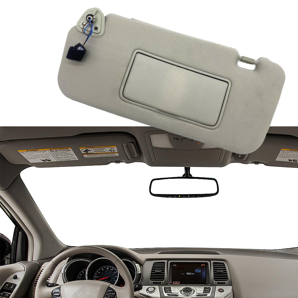 

Car Sun Visor With Mirror and Light Grey Beige Sun Shade for Nissan Murano 2009 2010 2011 2012 2013 2014 Left Hand Driver Gray Left