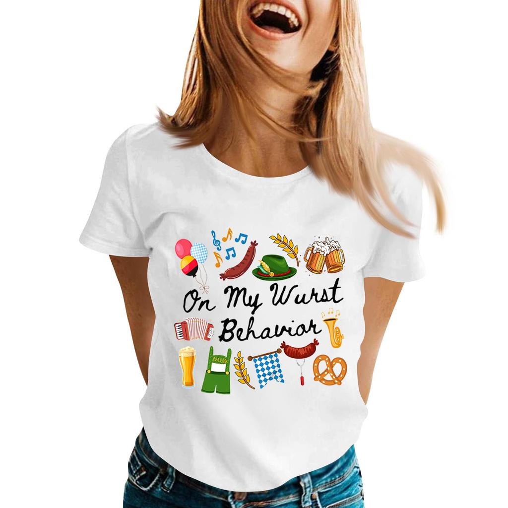 Fashion Casual Unisex Letter Print T-Shirt with Festival Graphic Design - Short Sleeve Round Neck Tee for Men and Women