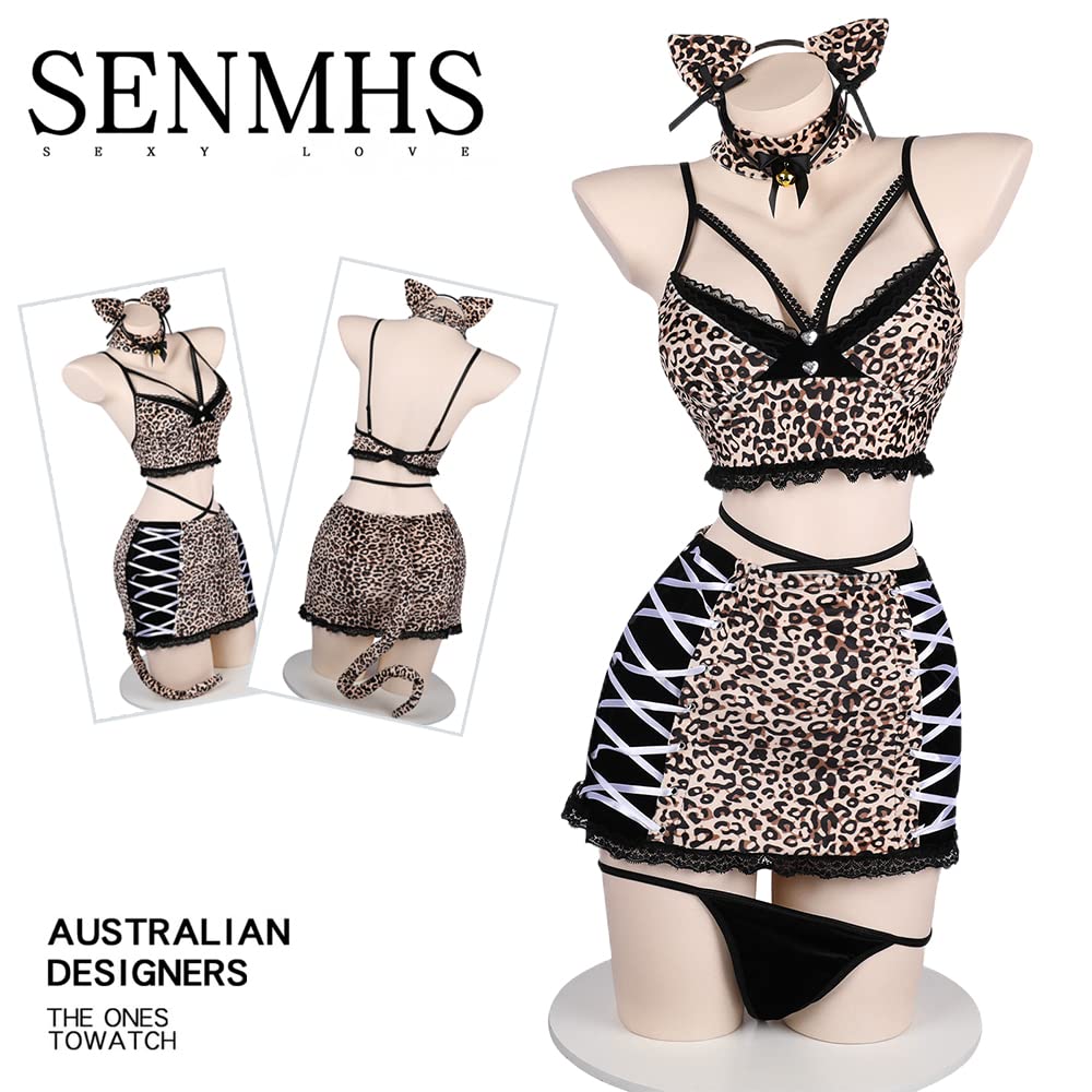 Cosplay Sexy Cat Tiger Leopard Print Cat Erotic Sex Training Temptation Extreme Small Breasts Cat Bold Underwear Tight Bodycon Lingerie Babydoll