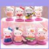 Hello Kitty Mini Figures Set Eight Piece Cute Cartoon Kt Miniatures Cake Toppers Gift