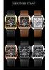 Binbond Men's Retro Multifunctional Waterproof Luminous Square Calendar Watch