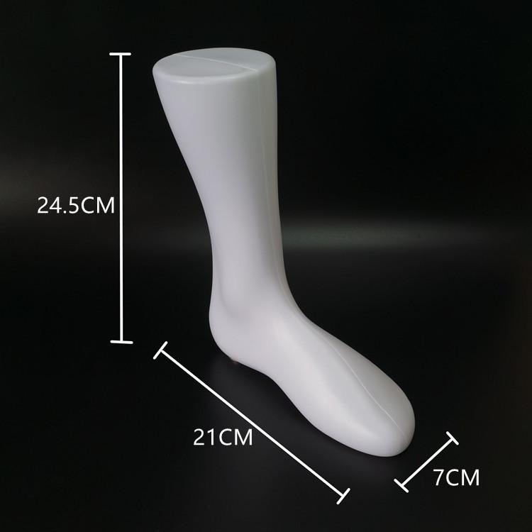 Black Plastic Foot Mannequin Model for Displaying Socks and Shoes - Male & Female Style, Flat-Bottomed, Ideal for Retail and Fashion Showcases.