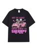 Get In Loser We Going Therapy Letters Raccoon Printed Wounisex T-Shirts Clothing Summer Tshirt