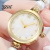 Thin Wristband Watch Women Faux Pearl Bracelet Adjustable Strap Round