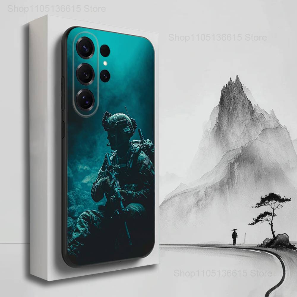 Cool Army Special Forces Case For Samsung S21,S20,S10,Plus,S9,S22,S25,Ultra,S24,S23,FE,Lite,Soft Silicone Black