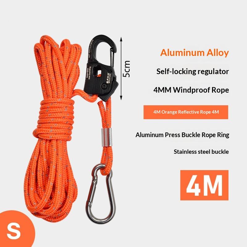 Aluminum Tent Rope Tensioner 5MM 5M Non-Slip Adjuster Buckle High Load Capacity for Camping Outdoor Gear