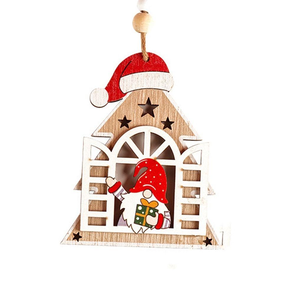 

Snowflake House Faceless Man Pendant Santa Christmas Decorations New Year Christmas Tree