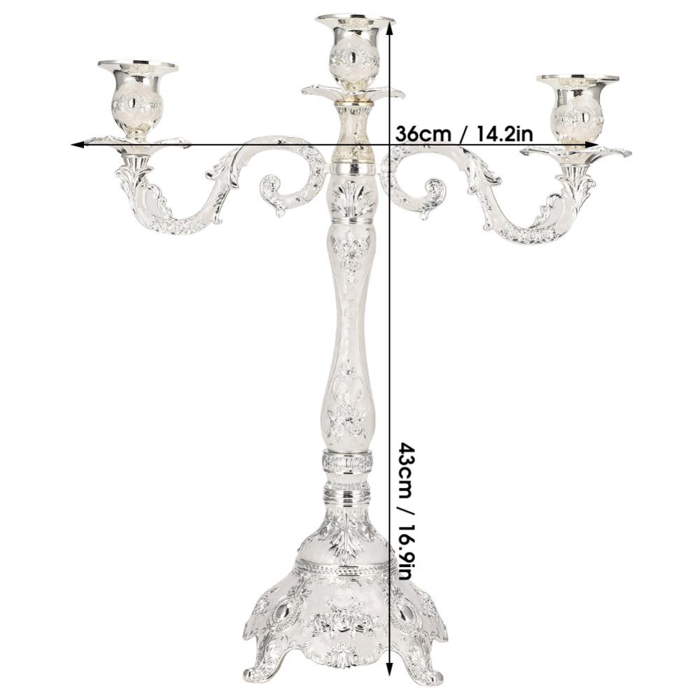 1pcs Zinc Alloy Candle Holder 3 Arm 3 Arm Candle Holder Retro Metal Candelabra Home Decor