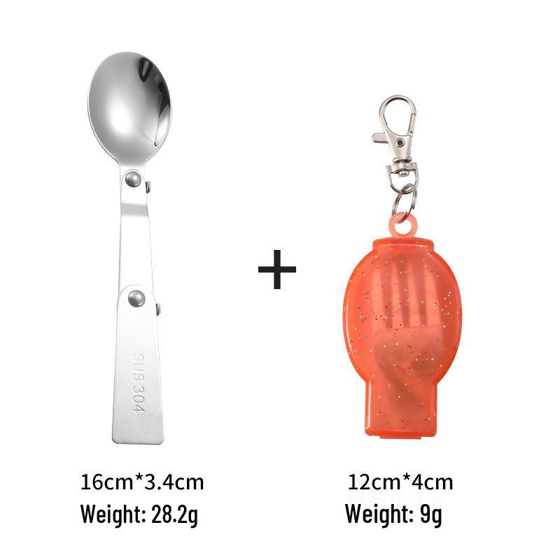 304 Edelstahl Klapplöffelgabel mit Reisebox - Tragbares Outdoor-Picknick-Besteckset.