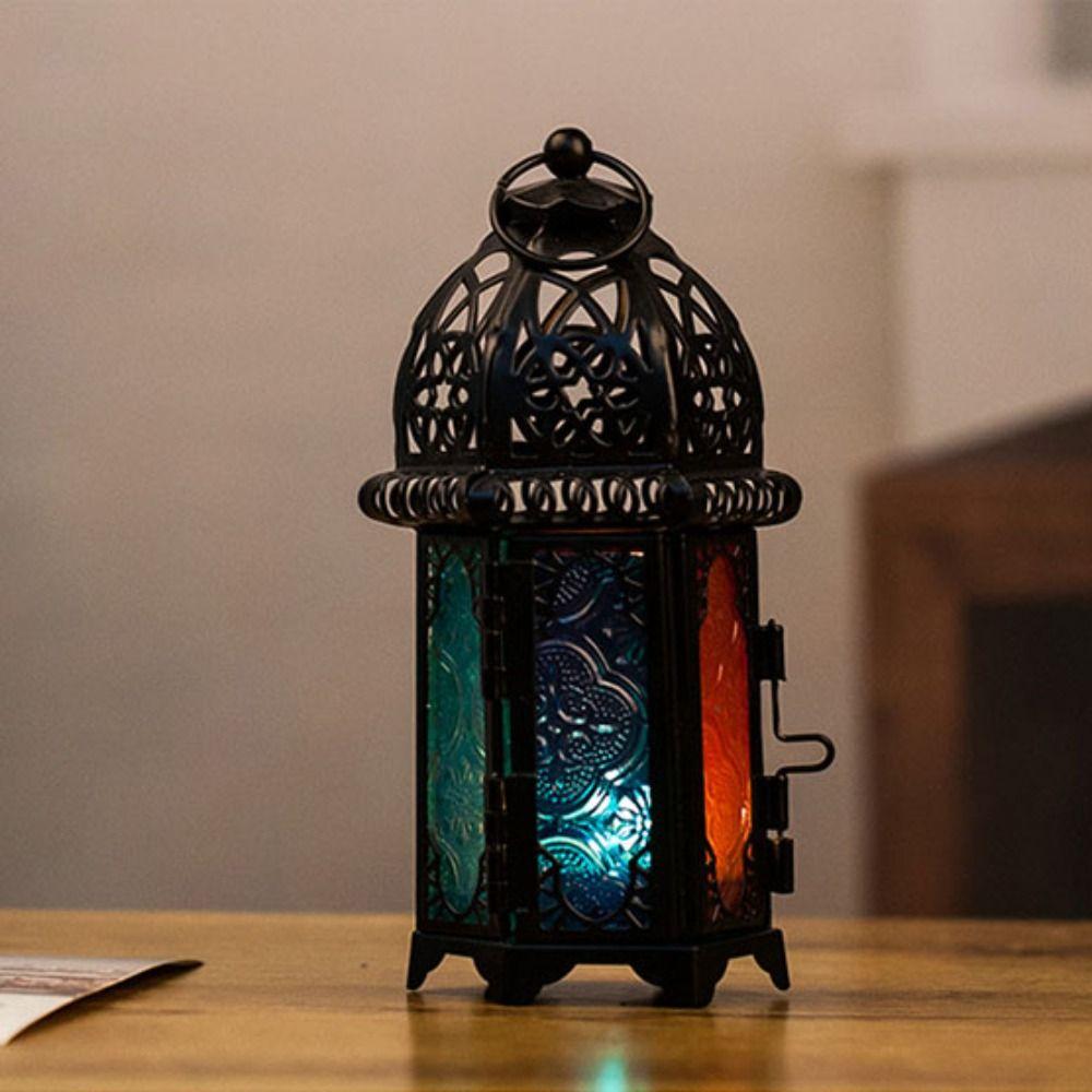 Transparent Glass Candle Holder Home Decoration Wind Lantern Decor Coffee Shop