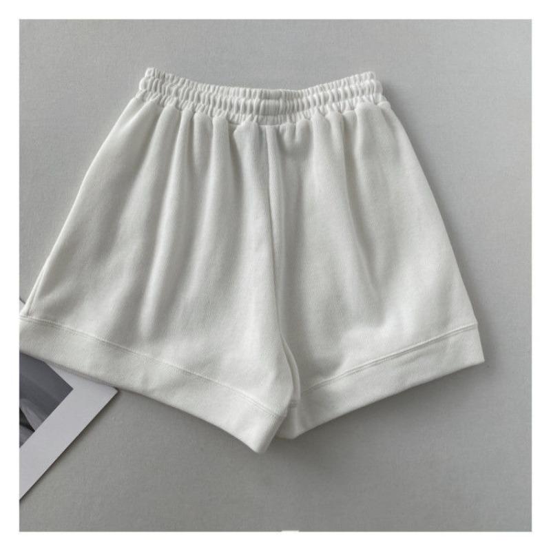 Schlanke, lässige Sportshorts mit hoher Taille für Damen, neue koreanische Version der lockeren A-Linien-Hose mit weitem Bein und Kordelzug