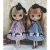 Rakulifey Blythe Outfit Set (Gray/Purple) - Includes Clothes, Dress, and Hair Accessory, Fits Obitsu 24 Dolls