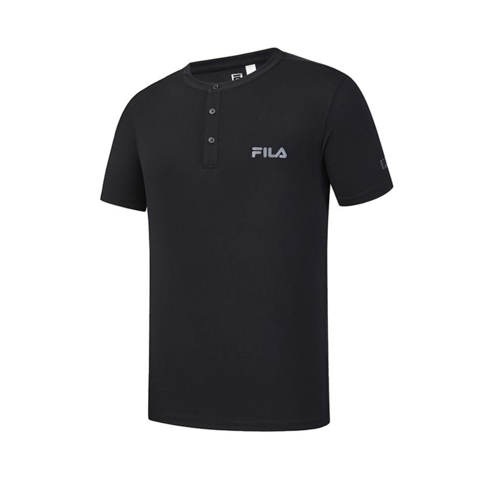 Fila Фитнес Мода Минималистичный Классический Спортивный Тренировочный Повседневный Удобный Короткий Рукав Футболка Мужские топы Черный A51M621101FBK L