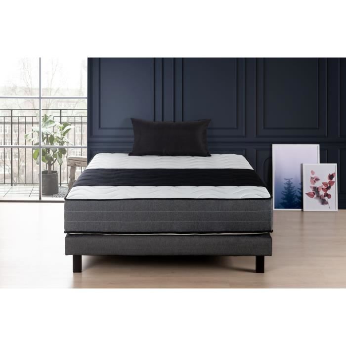 Mattress + Box Spring Set 160x200 Cm - Memory Foam - 28cm - 5 Zones - Firm - DEKO DREAM HOTEL PREMIUM LUX