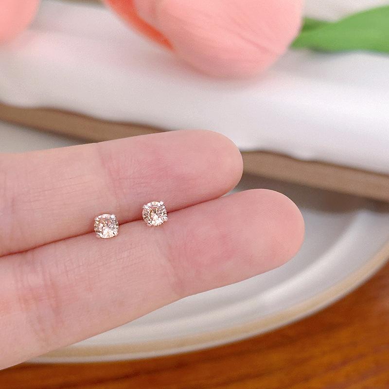 Lehce luxusní jednoduché barevné zirkonové pecky, niche designové náušnice, vysoký temperament, svěží náušnice