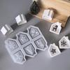1Pcs Christmas Series Theme Hollow House Molds 6-Cavity Christmas House Candle Holder Silicone Mold Resin Casting Mold