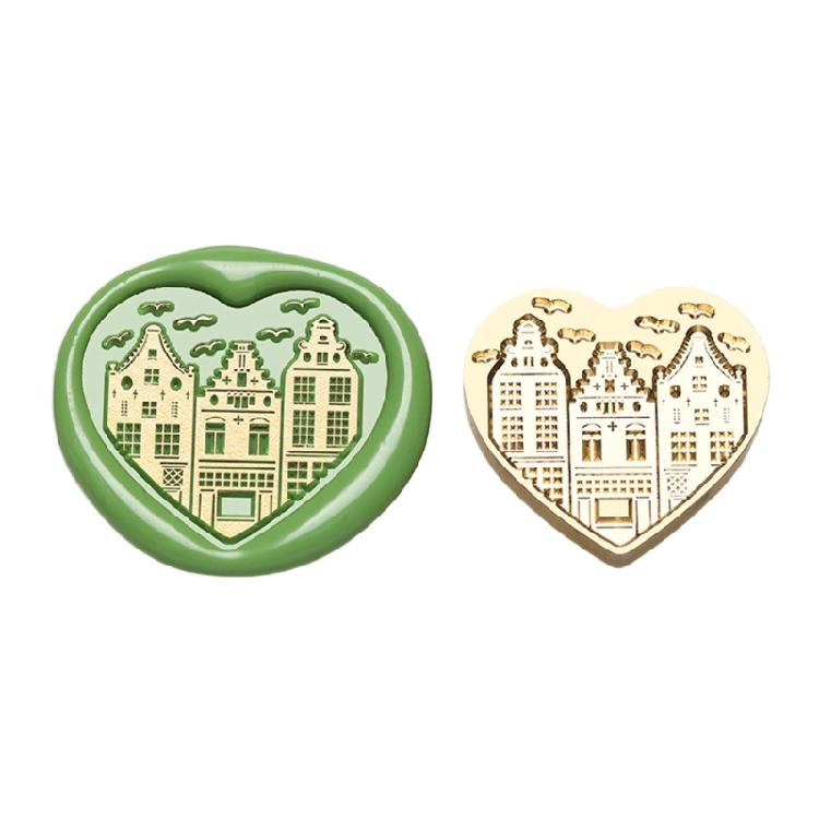 Brass Head Seal Stamp Heart Series Sealing Wax Stamp Heart Shaped Wax Seal Stamp for Letters Invitations Decoration