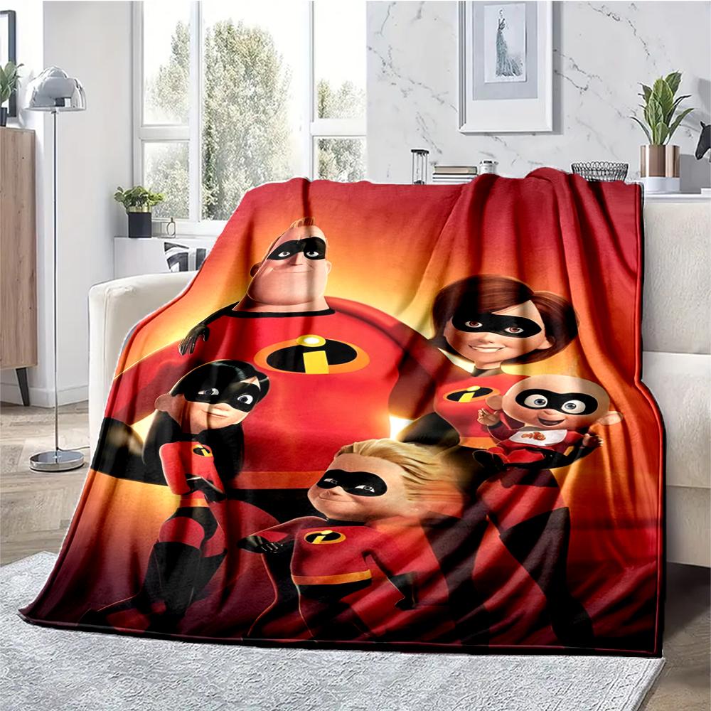 The Incredibles Theme Printed Blanket - Perfect for Couch, Bed, Travel & Outdoor Use | Machine Washable, Cozy & Durable.