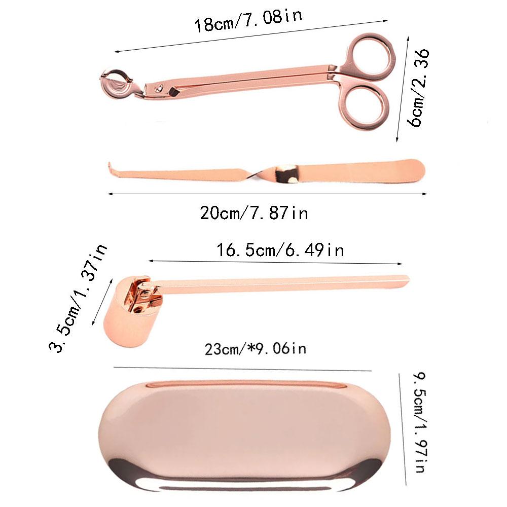 DIY Candle Care Kit 4-1 Set Luxury Ornament Modern Aromatherapy Supplies Stainless Steel Candle Wick Snuffer Candle Accessories