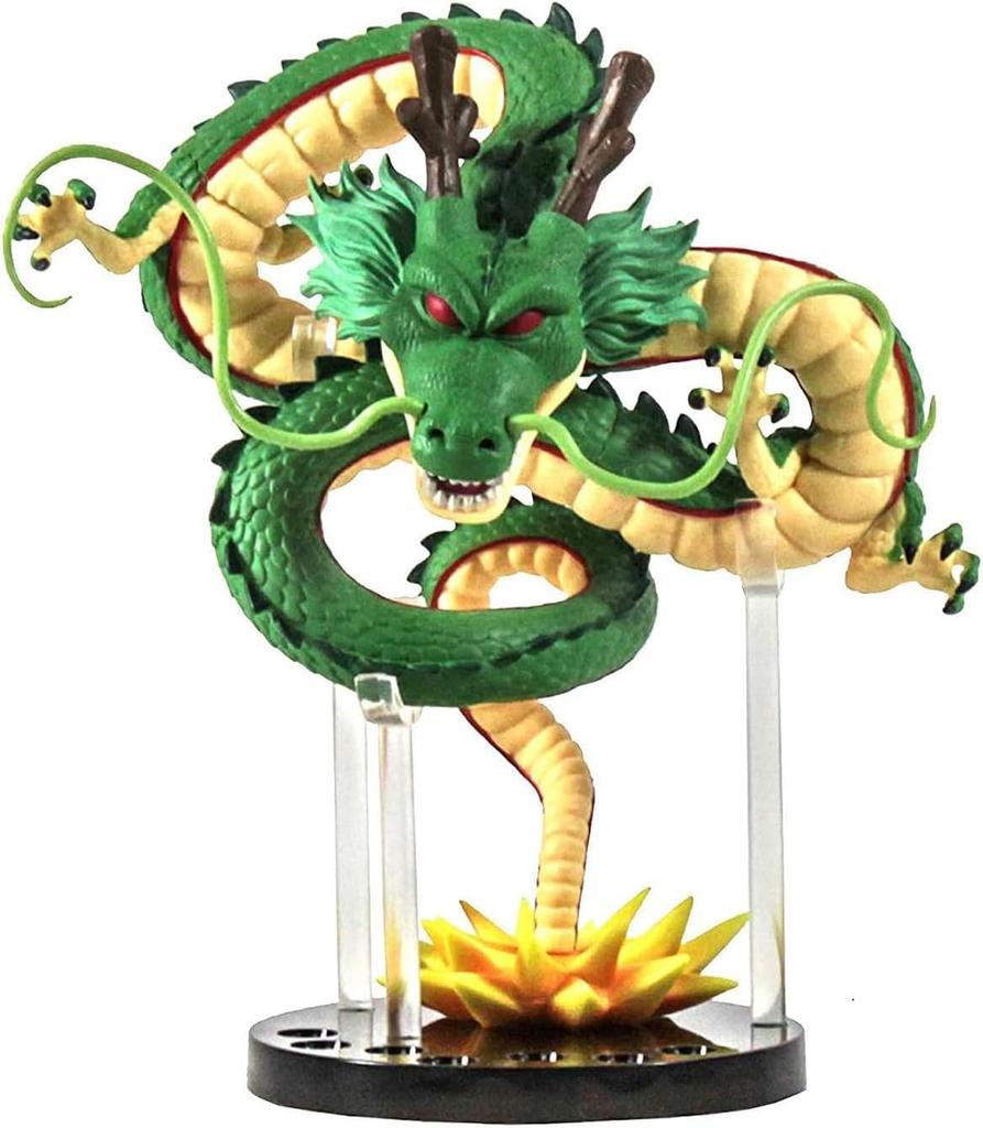 Resin Shenron Figure Shenlong Statue Set + 3.5cm Crystal Balls + Shelf for Business Halloween Christmas Holiday and Birthday