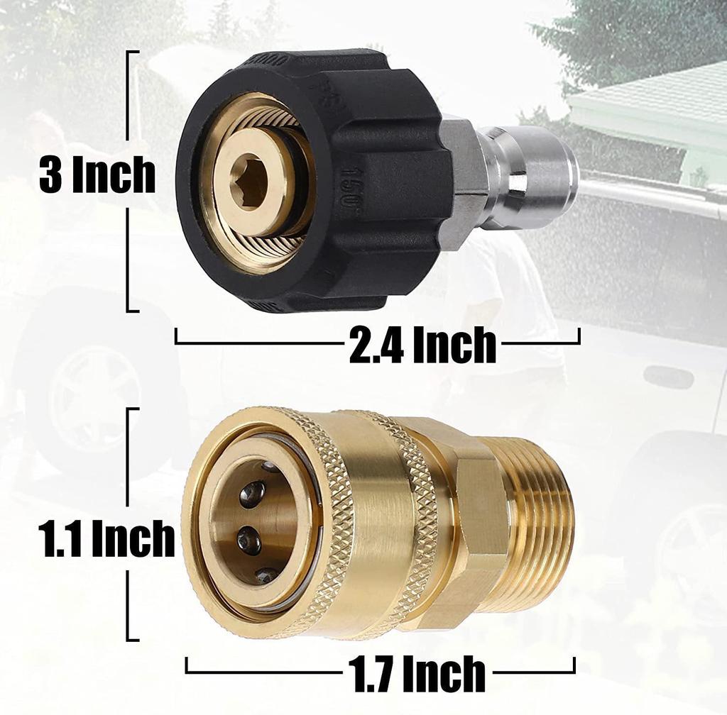 Cross-Border High-Pressure Washer Quick Disconnect Kit: 3/8 Quick Connect, M22 Water Gun Hose Connector, Explosion-Proof.