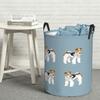 Laundry Collector Retro Wire Haired Fox Terrier Design Folding Laundry Basket Large Storage Children Washing Basket