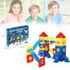 Buntes, nichtmagnetisches Baustein-Murmelbahn-Rutschröhren-Spielzeugset für Kinder
