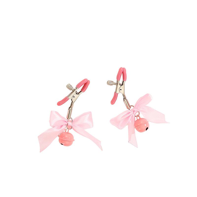 Bow Bell Nipple Clamps for Couples: Bondage Fun Toys for Nipple and Vagina Training and Punishment