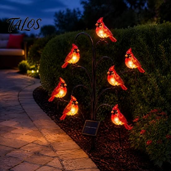 Courtyard Ambient Lighting Outdoor Solar Pathway Light, Bird-shaped Stump Decorative Garden Stake with Warm Terrace And Balcony Accents LED