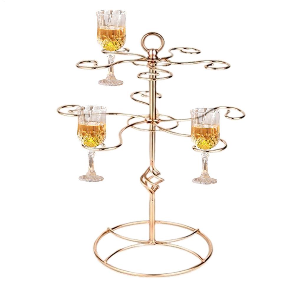 Albero da Bevande 2 Piani 10 Supporti Espositore Calici da Vino Albero di Champagne Per Cucina Sala da Pranzo Festa Bar Bancone di Casa Matrimonio Ristorante
