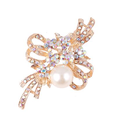 Fashion Large Pearl Coloured Diamonds Knot Brooch Corsage Corsage Jewellery Women's Accessories Long-Lasting Color Exquisite Hypoallergenic Brooch