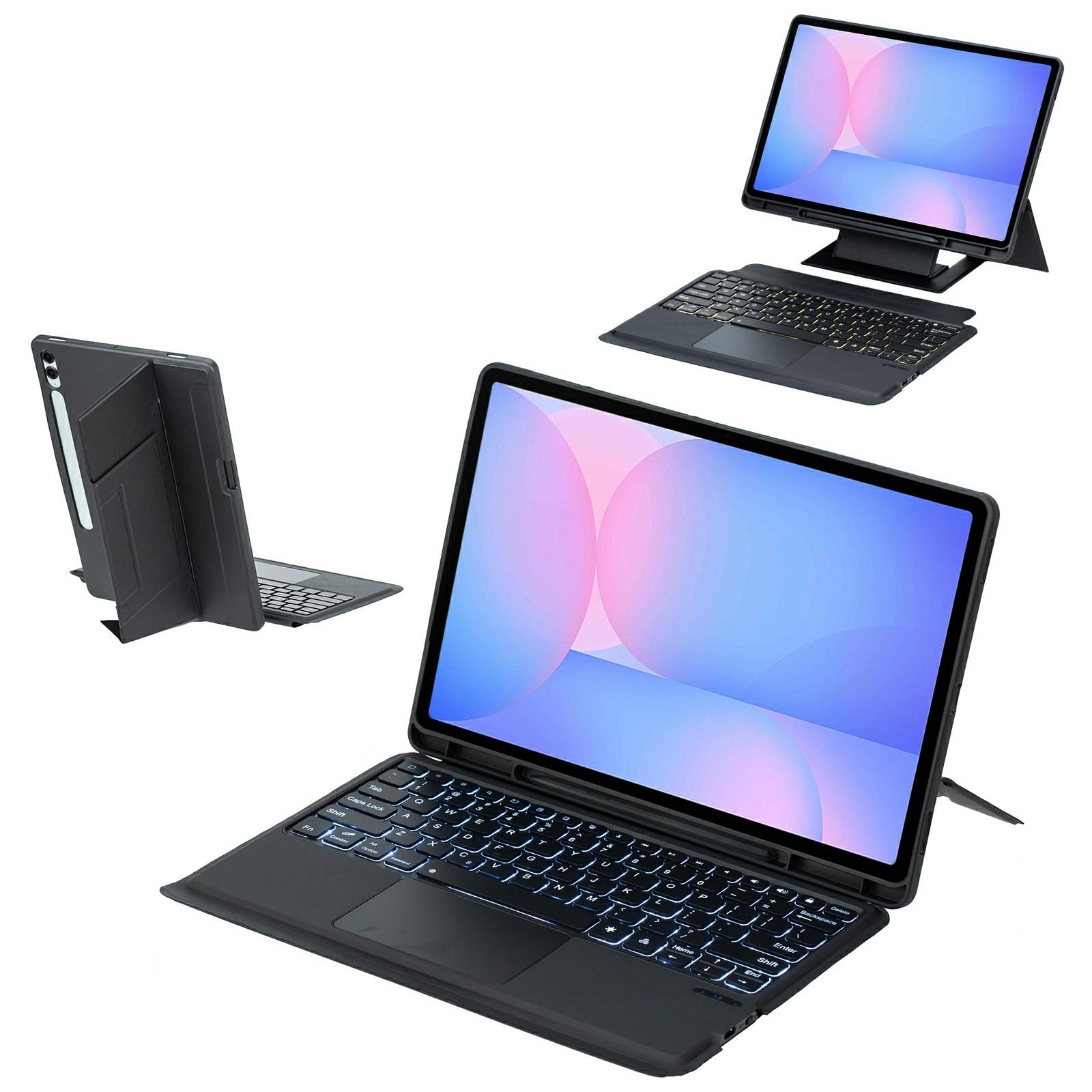 

HY-820B For Samsung Galaxy Tab S10 FE+ X620/X626B Detachable Touchpad Backlit Bluetooth-Compatible Keyboard Tablet Stand Cover A