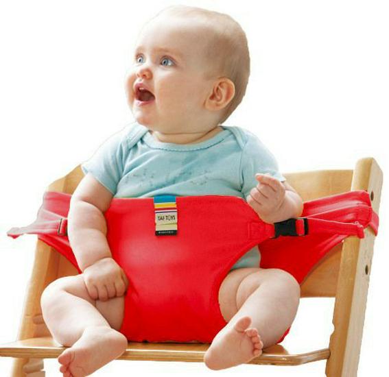 Portable Baby High Chair Strap: Infant Dining Waist Belt and Safety Seat Strap красный