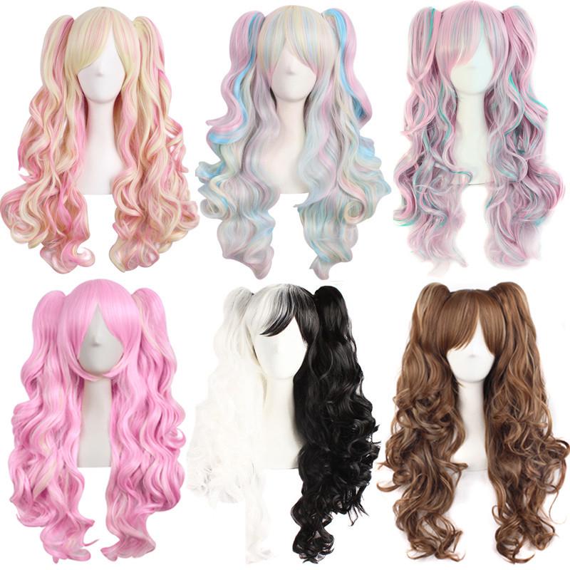 Lolita Double Ponytail Curly Cosplay Wig with Tiger Clip