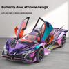 1/24 Apollo EVO Verchromte Version Legierungsmodell Sportwagen-Ornament Bunt Mit Ton und Licht Rückstellkraft Spielzeugauto-Modell Geschenk