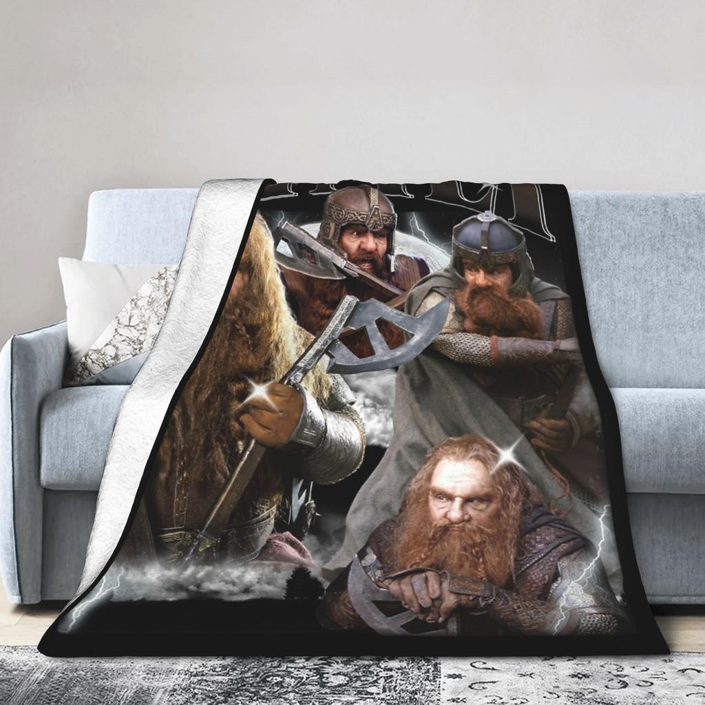 L-Lords Of The R-Rings Gimli Blankets Flannel Winter Portable Ultra-Soft Throw Blankets for Bed Couch Quilt