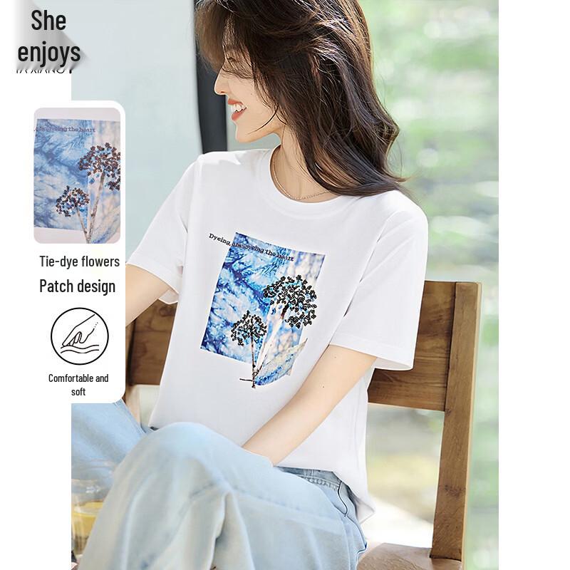 Women s Sequin Embroidered Short Sleeve T-Shirt S