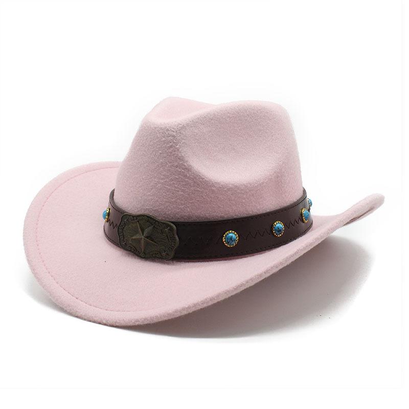 Minority Woolen Hat Men And Women Couple Hat Woolen Western Cowboy Top Hat