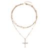 Diamond Cross Necklace Personalized Alloy Pendant Light Luxury Niche Versatile Jewelry Women's Necklace