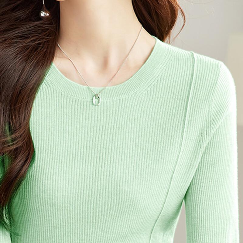 Srcr Damen Kurzarm Slim-Fit Rundhals Stricktop