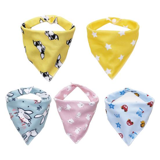 Soft Pet Bandana Cotton Triangle Scarf for Cats And Dogs Cute Cartoon Print Adjustable Drool Bib Easy Clean Pet Accessory