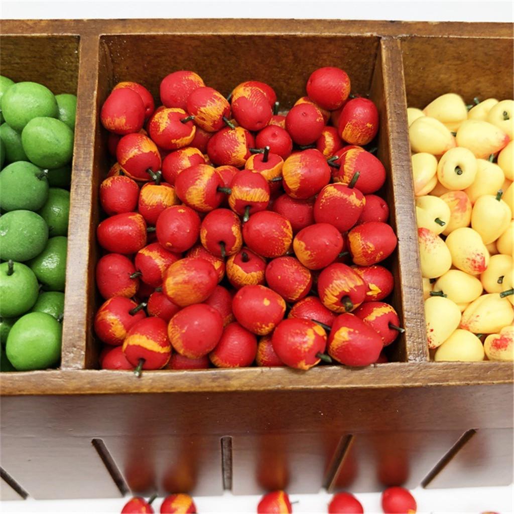 10 шт. 1:12 кукольных миниатюрных фруктовых кухонных столовых моделей игрушек красный — фото 7