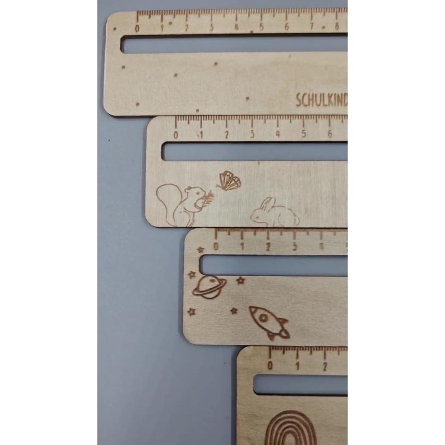 Creative Student Wooden Hollow Ruler Children'S Stationery Measuring Tool School Stationery Gift Reading Strips Drawing Ruler