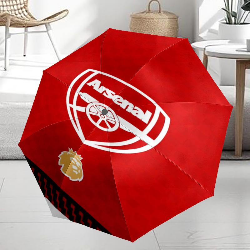 Arsenal Football Club Theme Automatic Umbrella, Lightweight & Portable, 8 Rib, Perfect for Outdoor Travel, Birthdays, Christmas, Gifts.