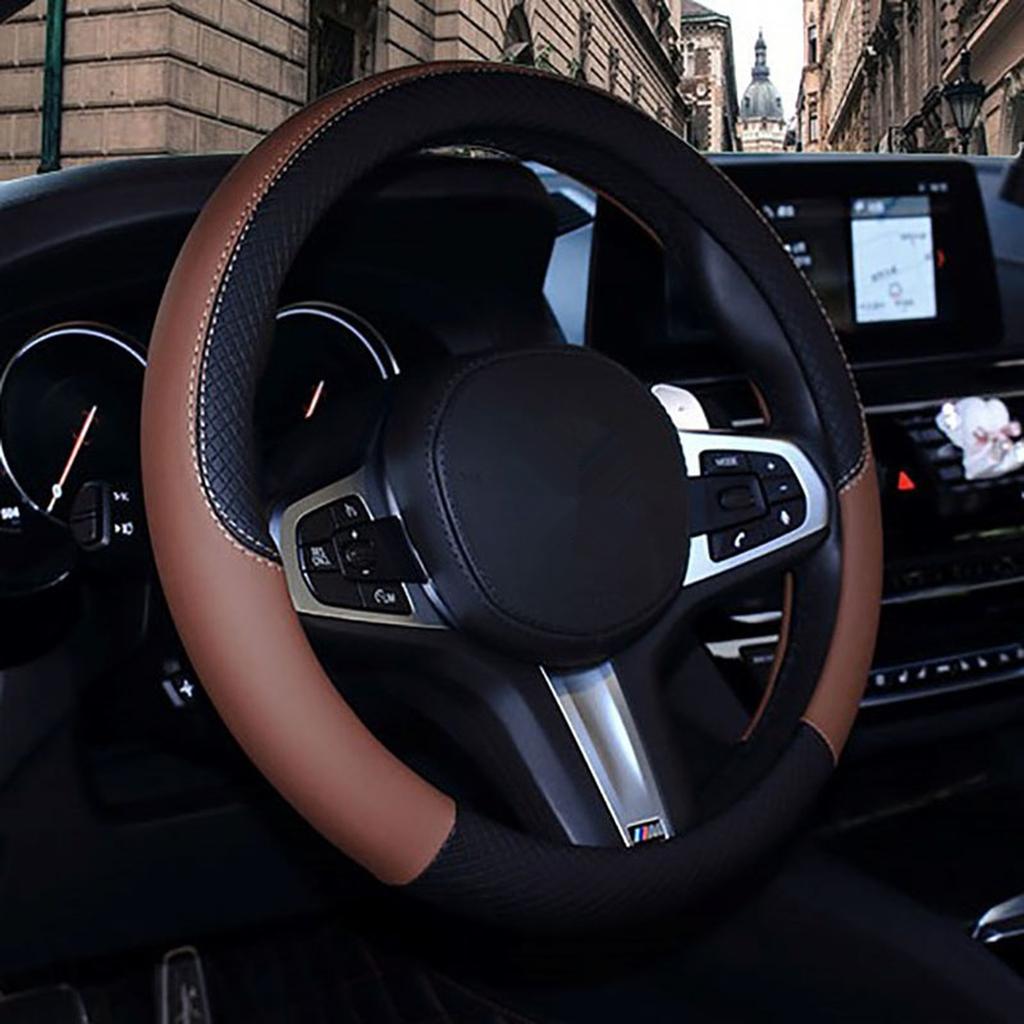 Husă Volan Universală Auto 38cm Interior Auto Piele Husă Protectoare Patru- Husă Volan Universală