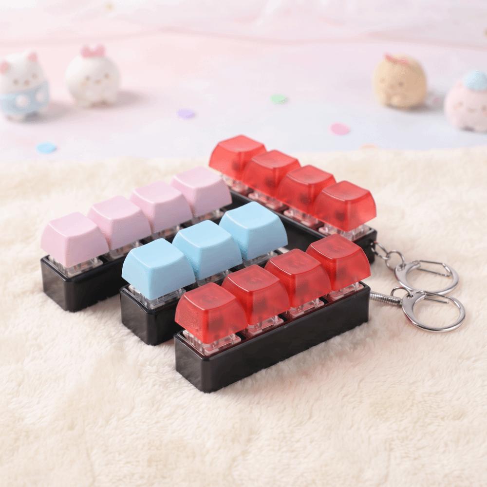 Finger Button Keyboard Keycap Toy Key Cap Clicker Keyboard Cube Keychain Office